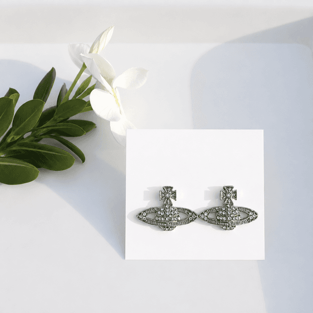 Vivienne Westwood Style White Stud Earrings